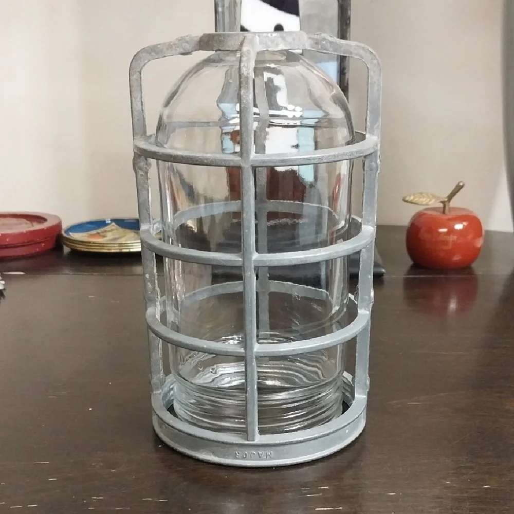 Vintage (Major)Industrial Cage And PCCO Glass Globe -7